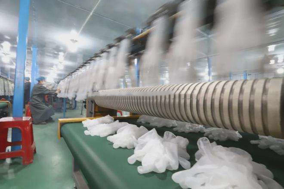 21KW μίας χρήσης γραμμή παραγωγής 3000 X 100 X 1200mm γαντιών λατέξ